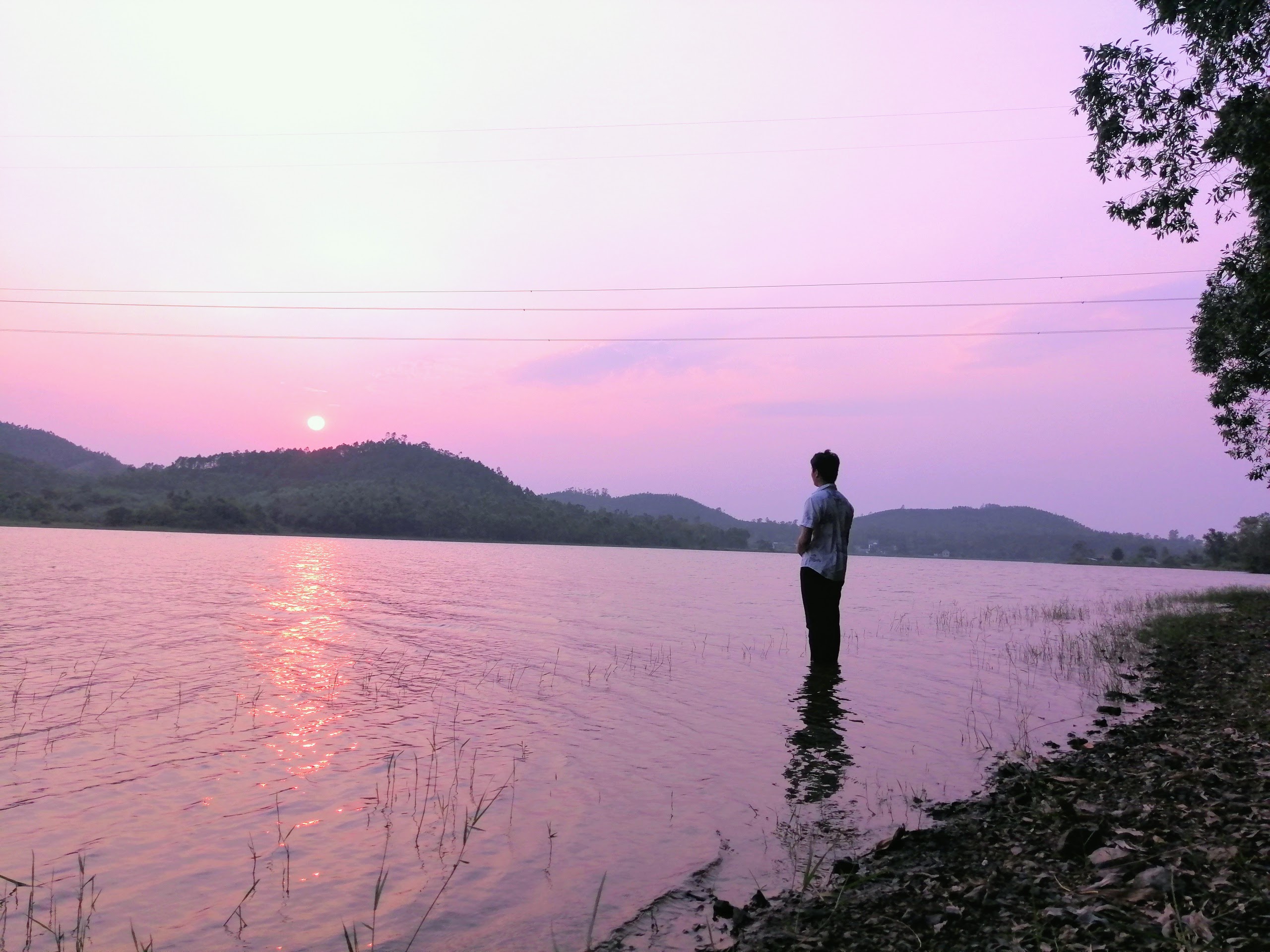 River at mountain dusk